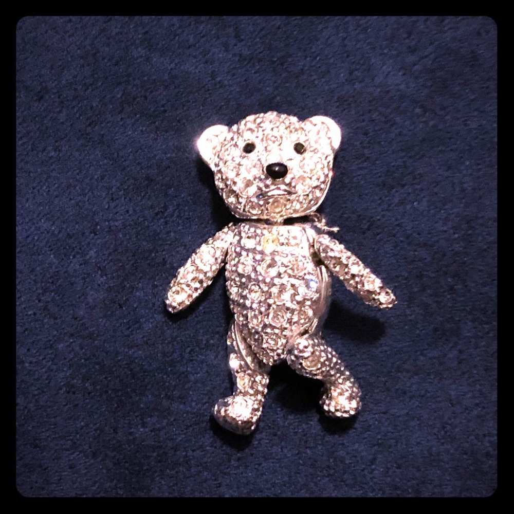 Articulated teddy bear pin